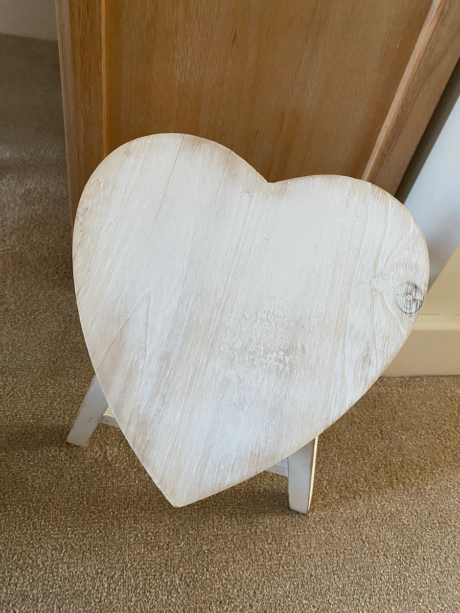 Wooden deals heart stool