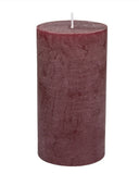 Rustic Tall Pillar Candle - Plum