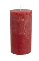 Rustic Tall Pillar candle - Red