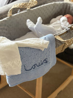 Sky blue baby blanket - personalisation available