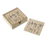 Wooden Wildflower Coasters - Set of 6