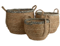 Grey Rimmed Woven Basket