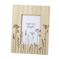 Wooden Wildflower Photo Frame