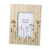 Wooden Wildflower Photo Frame