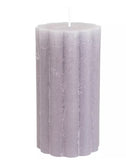 Rustic Scallop Tall Pillar Candle - Grey