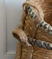 Grey Rimmed Woven Basket