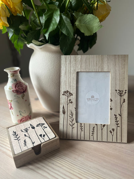 Wooden Wildflower Photo Frame