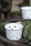 Starlit Enamel Candle Pudding Pot