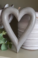 Hand Carved Chunky Grey Heart