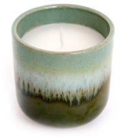 Olive Green Glazed Porcelain Candle