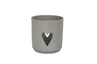 Grey Ceramic Heart Tealight Holder
