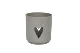 Grey Ceramic Heart Tealight Holder