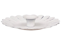 Distressed White Zinc Taper Candle Holder