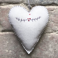 Natural Shaker Embroidered Heart