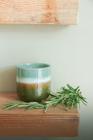 Olive Green Glazed Porcelain Candle