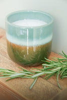 Olive Green Glazed Porcelain Candle