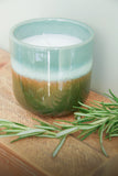 Olive Green Glazed Porcelain Candle