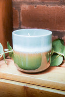 Olive Green Glazed Porcelain Candle