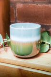 Olive Green Glazed Porcelain Candle