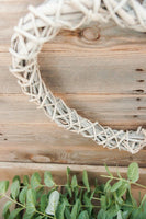 Light Grey Wicker Heart