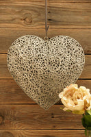 Large Zinc Filigree Heart