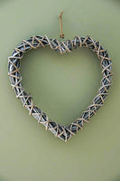 Light Grey Wicker Heart