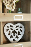 Hand Carved White Wooden Heart