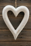 Hand Carved Chunky White Heart