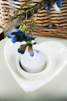 White Ceramic Heart Tealight