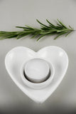 White Ceramic Heart Tealight