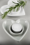 Pale Grey Ceramic Heart Tealight