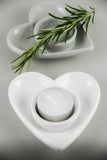 White Ceramic Heart Tealight