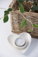 White Ceramic Heart Tealight