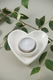 White Ceramic Heart Tealight