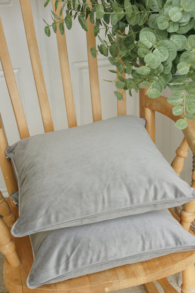 Soft Grey Velvet Cushion