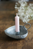 Zinc Heart Chamberstick Candle Holder