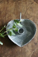 Zinc Heart Chamberstick Candle Holder