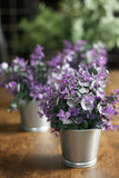 Faux Potted Eucalyptus Rustic Violet