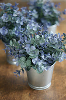 Faux Potted Eucalyptus Rustic Indigo