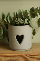 Grey Ceramic Heart Tealight Holder