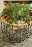 Pair of Rustic Zinc Baskets