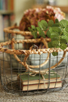 Pair of Rustic Zinc Baskets