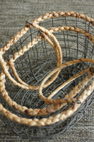 Pair of Rustic Zinc Baskets