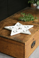 White Wood Star Tealight Holder