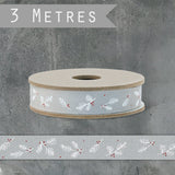 Grey Berry Branch Ribbon Reel