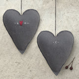 Grey Shaker Embroidered Heart