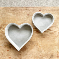 Grey Cement Heart Tray