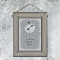 Rustic Wooden Frame Believe in Yourself