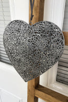 Large Zinc Filigree Heart