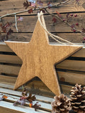 Set of Three Natural Wood Solid Stars